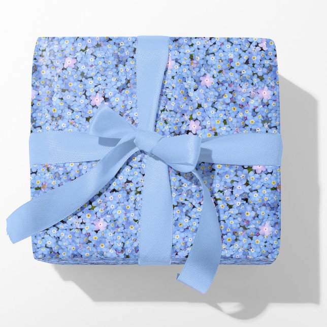Vergessen Sie nicht Blue Floral Fotografy Geschenkpapier (Von Creator hochgeladen)