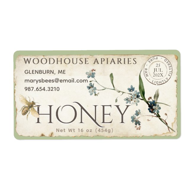 Vergessen Sie nicht-Blume Pergament Honig Honig (Vorne)