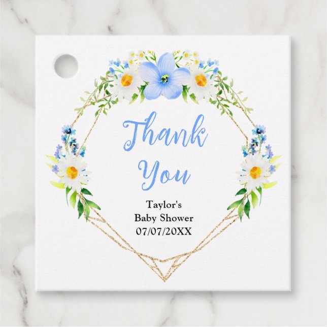 Vergessen Sie nicht-Daisies Floral Baby Shower Vie Geschenkanhänger (Vorderseite)