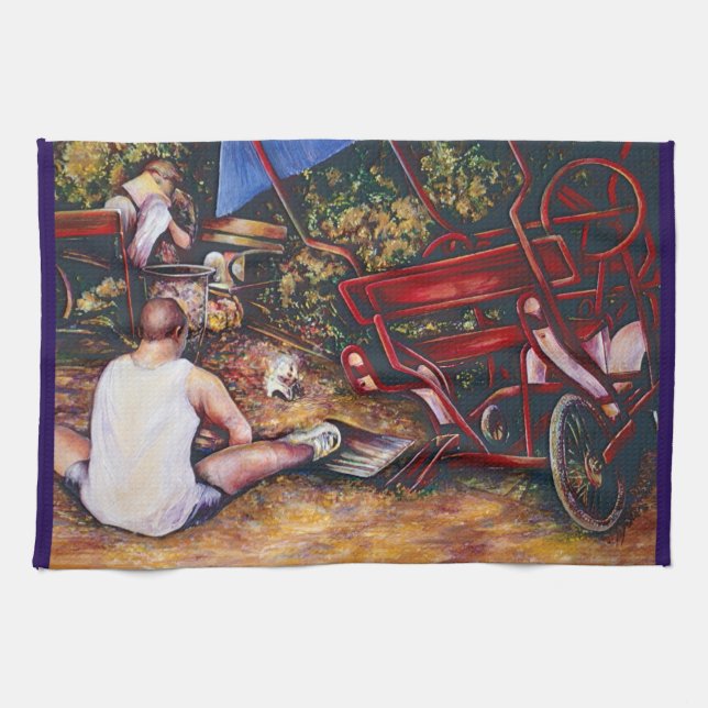 Vergessen Sie nicht den Knoblauch, Budapest Geschirrtuch (Horizontal)