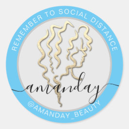 Vergessen Sie nicht, den Namen des Salons "Beauty Runder Aufkleber