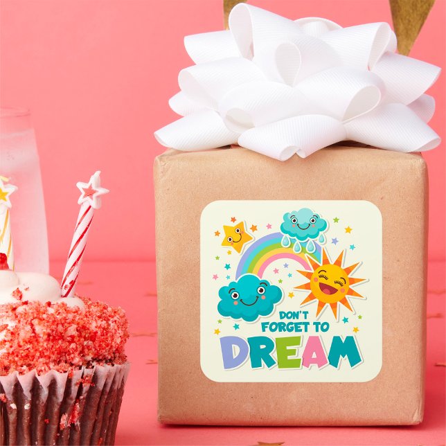 Vergessen Sie nicht, inspirierende Sonnenwolken zu Quadratischer Aufkleber (Von Creator hochgeladen)