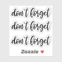 Vergessen Sie nicht, Planer-Memo niedlich