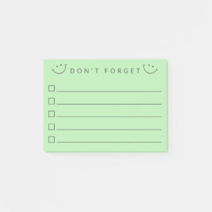 Vergessen Sie nicht zu lächeln Post-it Klebezettel