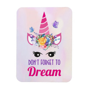 Vergessen Sie nicht zu träumen Niedlich rosa Einho Magnet