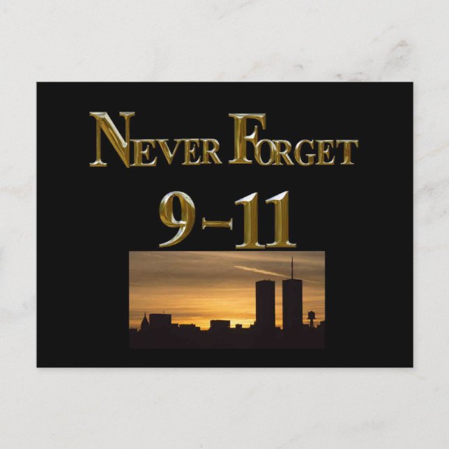 VERGESSEN SIE NIE 9-11 POSTKARTE (Vorderseite)
