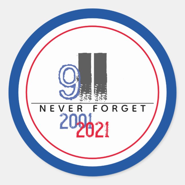 Vergessen Sie nie das 11. Patriotische Welthandels Runder Aufkleber (Vorderseite)