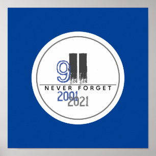 Vergessen Sie nie das 911 Gray World Trade Center Poster