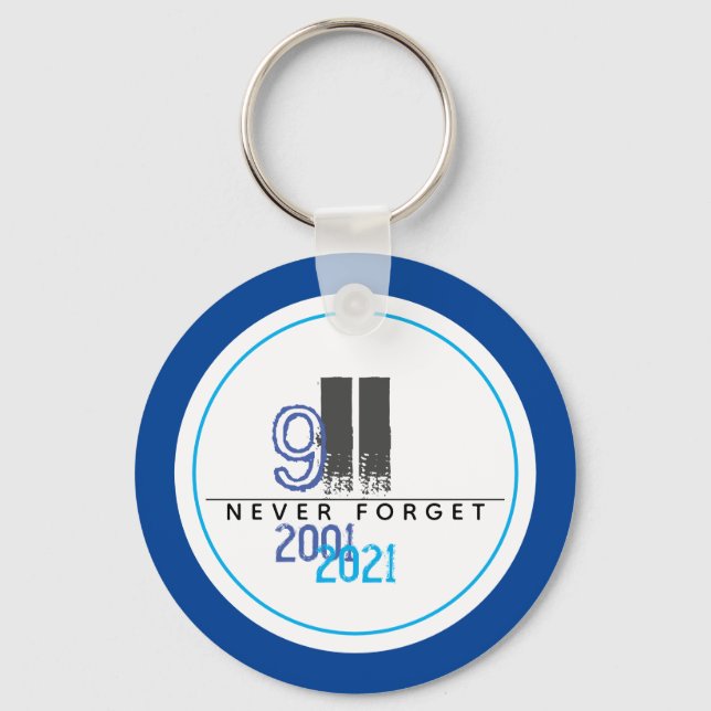 Vergessen Sie nie das Blue World Trade Center 911 Schlüsselanhänger (Vorderseite)