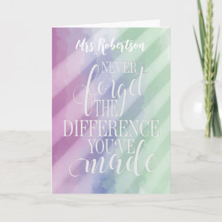 Vergessen Sie nie den Unterschied, den Sie gemacht Karte