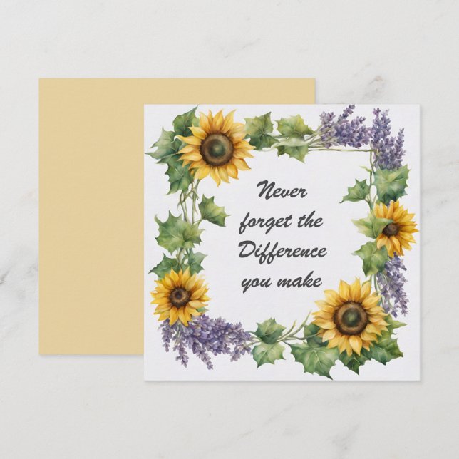 Vergessen Sie nie den Unterschied, den Sie Sonnenb Karte (Vorne/Hinten)