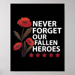 Vergessen Sie nie unseren gefallenen Helden-Usa-Ge Poster