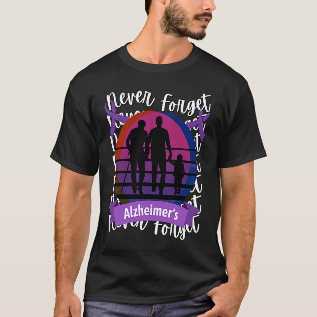 Vergessen Sie niemals Alzheimer's Awareness Retro  T-Shirt (Vorderseite)