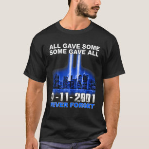 Vergessen Sie niemals Blue Sky Patriotic 911 T-Shirt