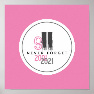 Vergessen Sie niemals das 11. Rosa World Trade Cen Poster
