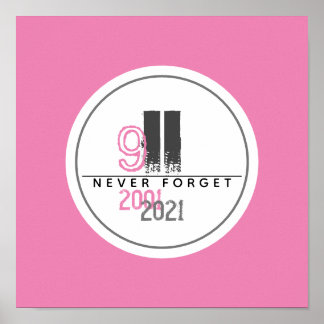 Vergessen Sie niemals das 11. Rosa World Trade Cen Poster