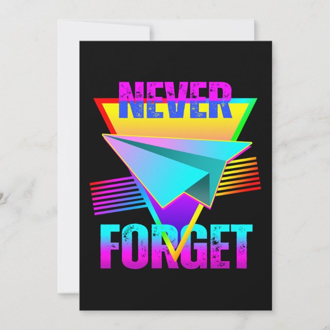 Vergessen Sie niemals das Papierflugzeug Einladung (Vorderseite)