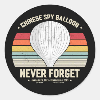 Vergessen Sie niemals den chinesischen Spy Balloon Runder Aufkleber