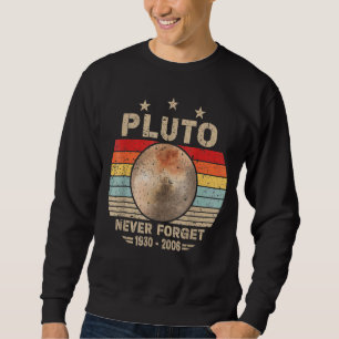 Vergessen Sie niemals Pluto Retro Nerdy Astronomie Sweatshirt