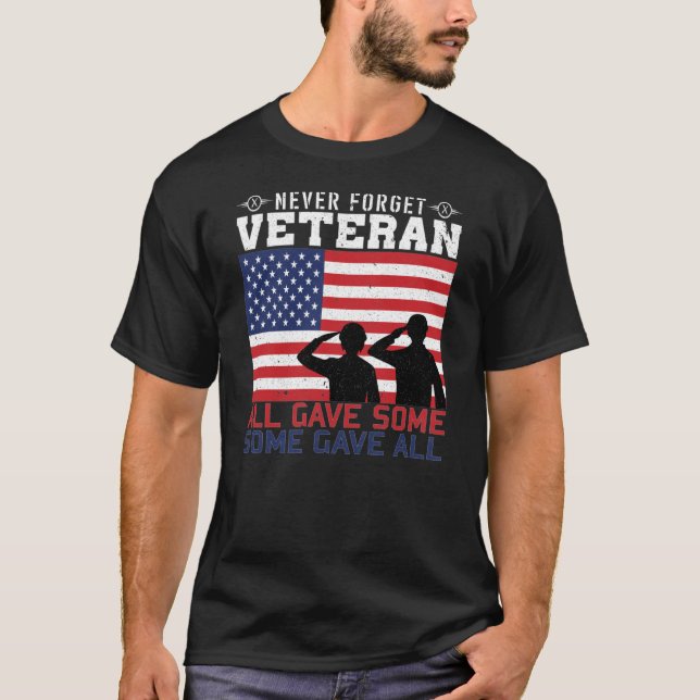 Vergessen Sie niemals Veteran alle geben einige ga T-Shirt (Vorderseite)