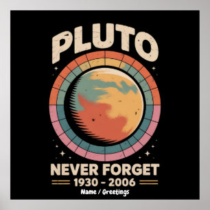Vergessen Sie Pluto 1930-2006 Funny Retro Space Poster