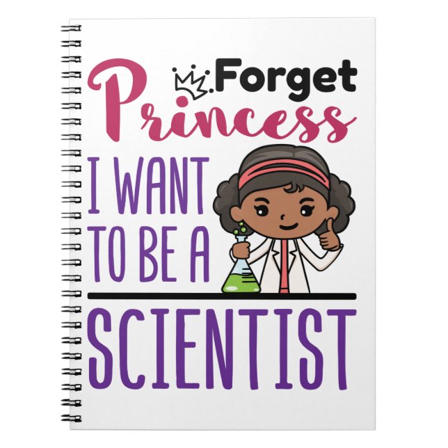 Vergessen Sie Princess Scientist Girl American Notizblock (Vorderseite)