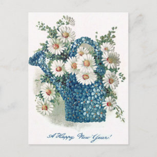 Vergessen Sie's-nots Daisy Watering Can Postkarte