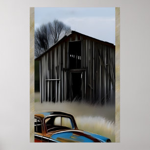 Vergessene AI Digital Fantasy Art Print Rustic She Poster