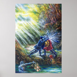 VERGESSENE ROSE Kämpfende Ritter,Geld und Teufel Poster