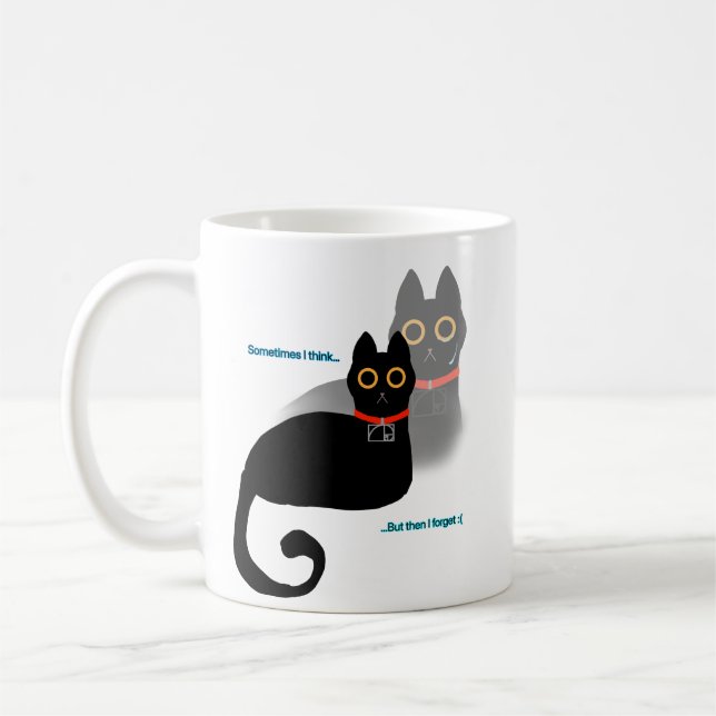Vergessliche Black Cat Kaffee Tasse 11 oz (Links)