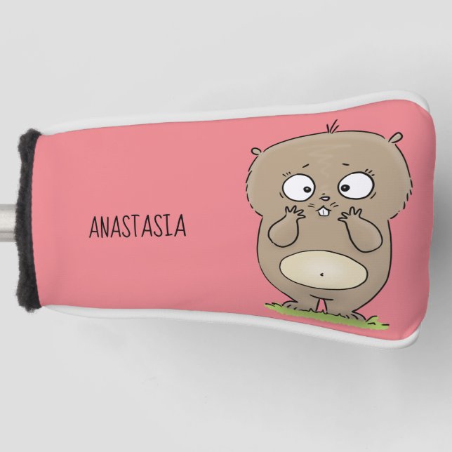 Vergesslicher, bezaubernder Hamster-Cartoon Golf Headcover (Vorderseite)