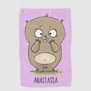 Vergesslicher, bezaubernder Hamster-Cartoon Golfhandtuch