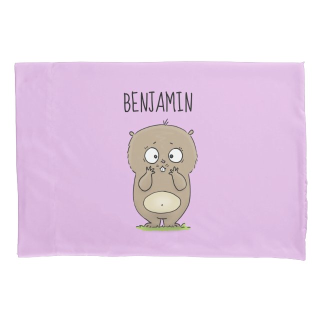 Vergesslicher, bezaubernder Hamster-Cartoon Kissenbezug (Vorderseite)