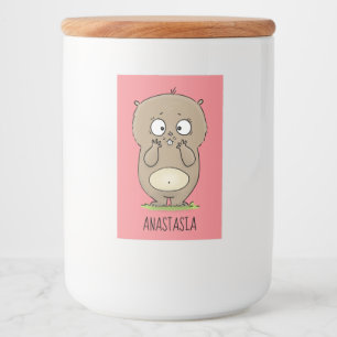 Vergesslicher, bezaubernder Hamster-Cartoon Lebensmitteletikett