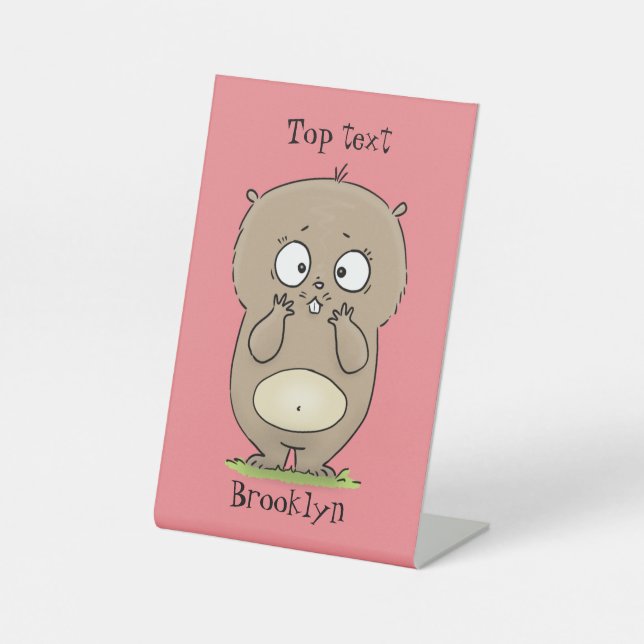 Vergesslicher, bezaubernder Hamster-Cartoon Sockelschild (Vorderseite)