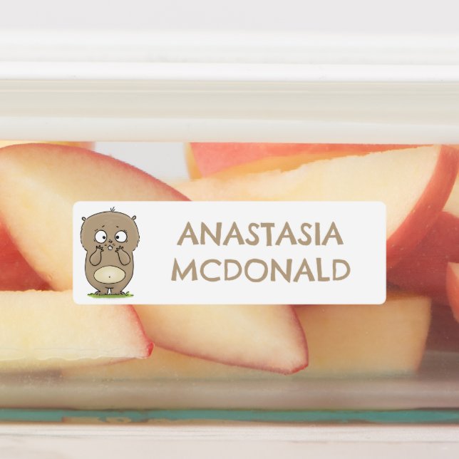 Vergesslicher Hamster-Hamster-Cartoon personalisie Etiketten (Befestigt)