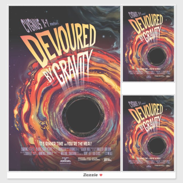 Vergeudet durch Gravity Halloween Hole Black Horro Aufkleber (Blatt)