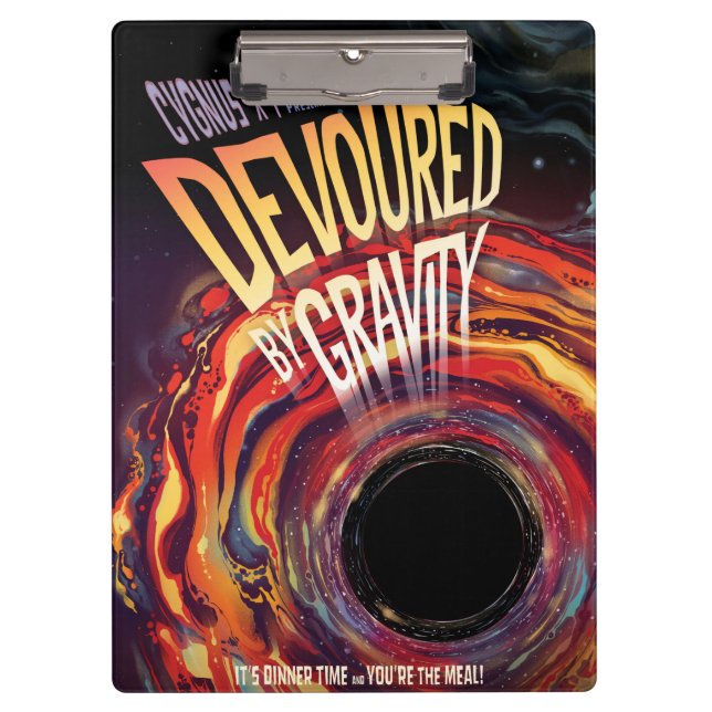 Vergeudet durch Gravity Halloween Hole Black Horro Klemmbrett (Vorderseite)