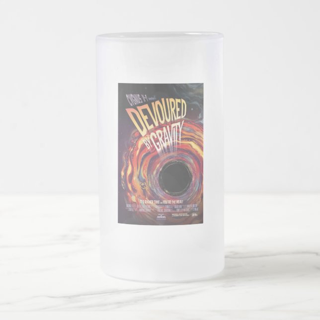 Vergeudet durch Gravity Halloween Hole Black Horro Mattglas Bierglas (Mittel)