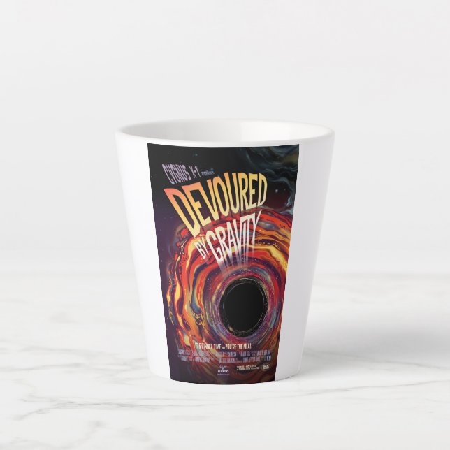Vergeudet durch Gravity Halloween Hole Black Horro Milchtasse (Vorderseite)