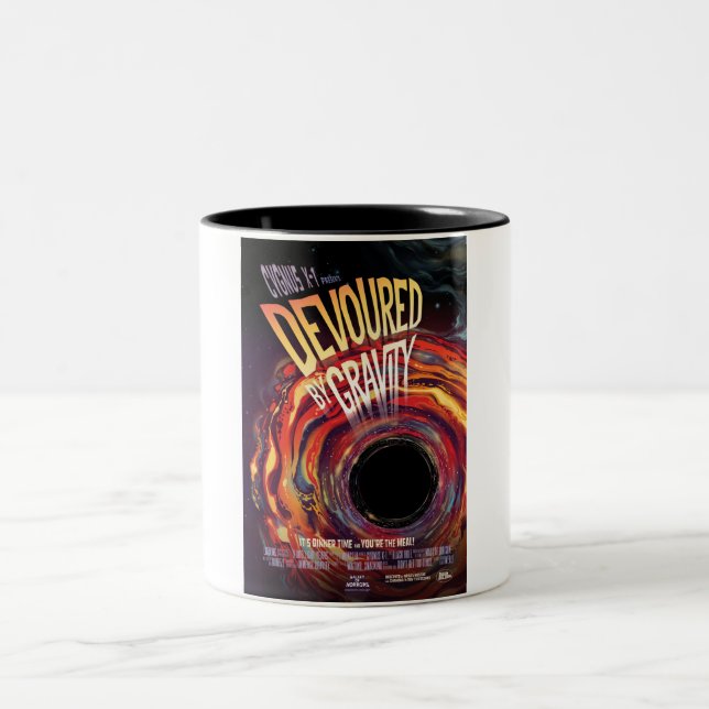 Vergeudet durch Gravity Halloween Hole Black Horro Zweifarbige Tasse (Mittel)