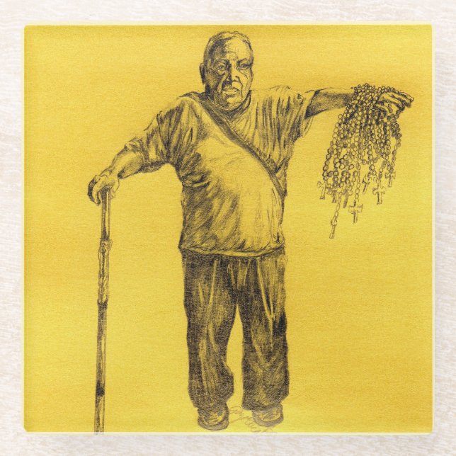 Vergib mir, mein Bleistift hat mich dazu gebracht, Glasuntersetzer (Vorderseite)