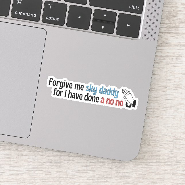 Vergib mir Sky Daddy, lustig religiös Aufkleber (Detail)