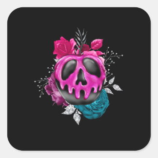 Vergifteter Bonbant mit Blume Quadratischer Aufkleber