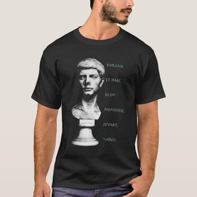 Vergil-Forsan auf Schwarzem T-Shirt (Vorderseite)