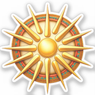 Vergina-Sonne-Emblem – Antikes makedonisches Symbo Aufkleber