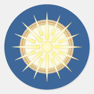 Vergina Sun Classic Glänzender Rund Aufkleber
