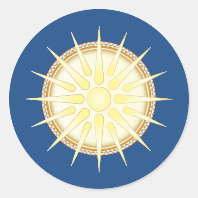 Vergina Sun Classic Glossy Round Sticker (Vorderseite)