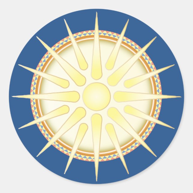 Vergina Sun Classic Glossy Round Sticker (Vorderseite)