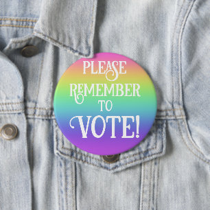 Vergiss bitte nicht zu STIMMEN! Regenbogenknopf Button
